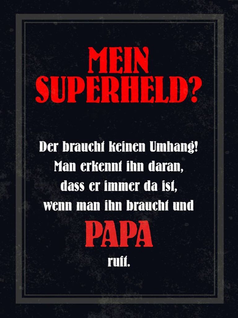 vianmo Holzschild 40x30 cm mein Superheld Papa