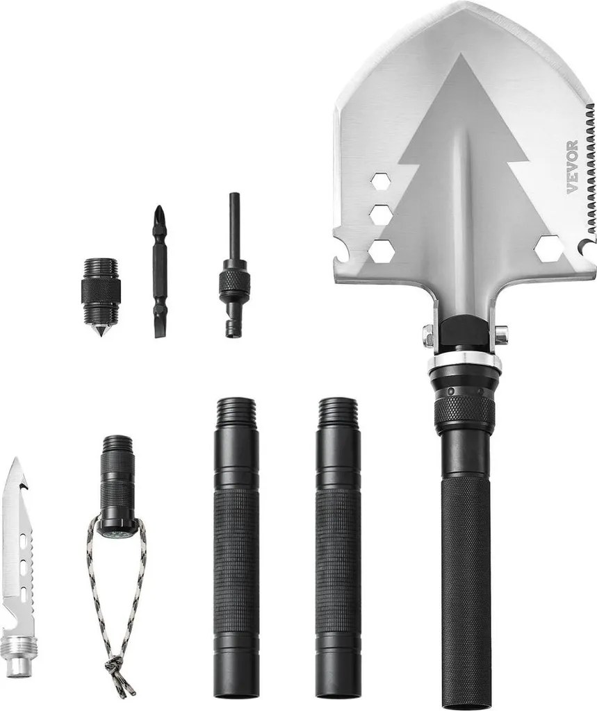Pala da sopravvivenza 11 in 1 Pala da campeggio Multitool pieghevole Portatile Compatta