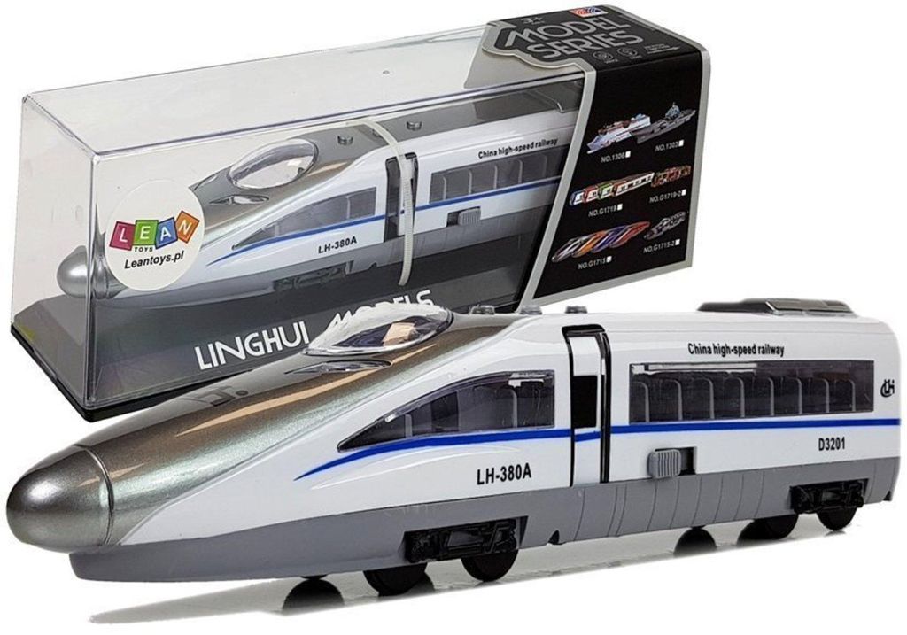 Pociąg Pendolino na sprężynie, biały, z dźwiękiem i Zdjęcie produktu 