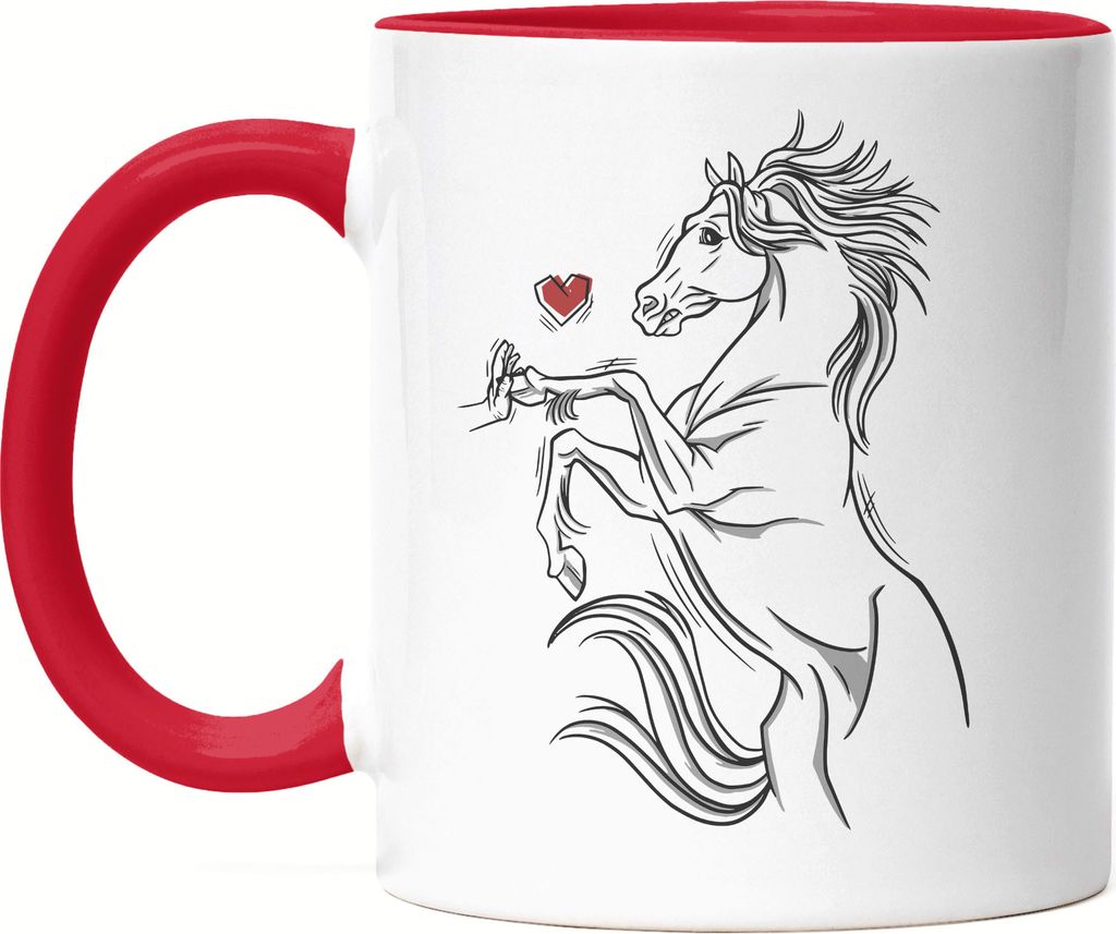 Pferd Tasse Rot Pferdehufe Pferdeliebhaber Pferde Pferdeflüsterer Reiten Pony Hobbie Liebe Freiheit