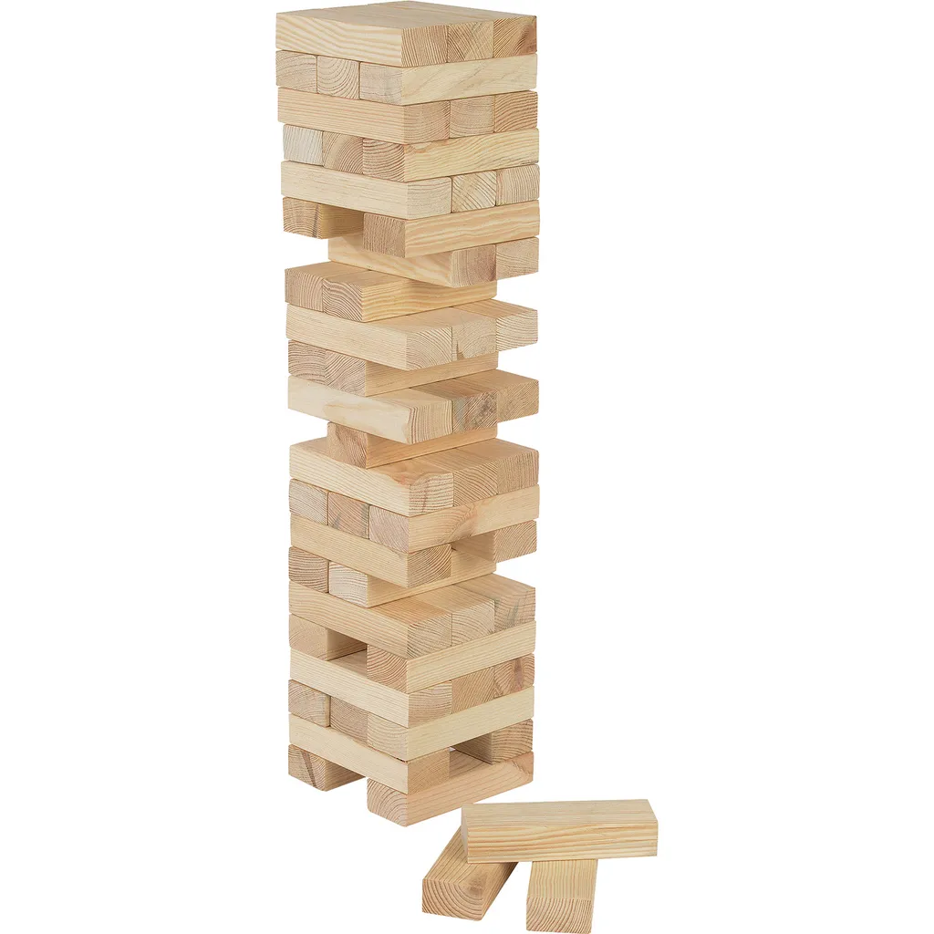 Tour Infernale en Bois Empilable Stack n Fall : Jeu de 48 Blocs Polis
