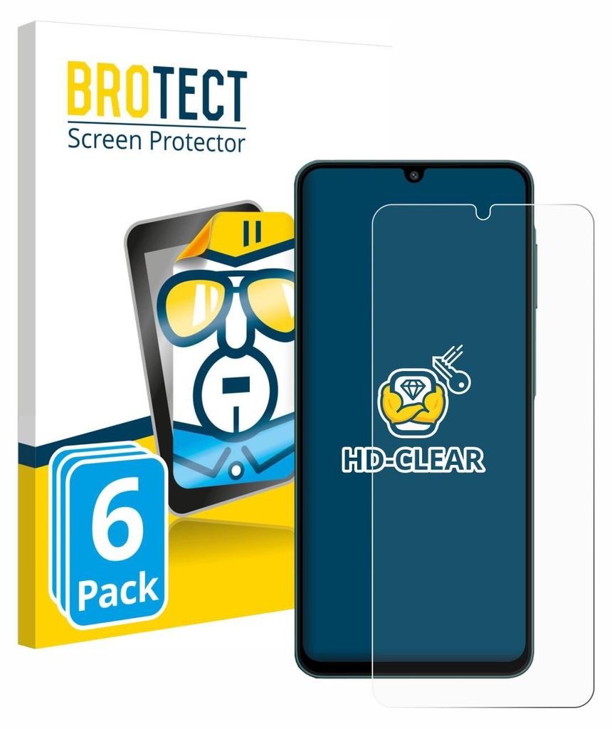 6x Für Samsung Galaxy F07 Schutzfolie BROTECT Displayschutz Display Schutz Folie Klar Transparent