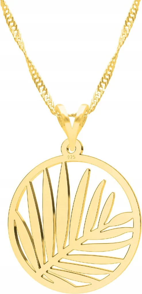 Collana Boho Foglia di Palma Argento 925 e Oro - Gioiello Vacanze