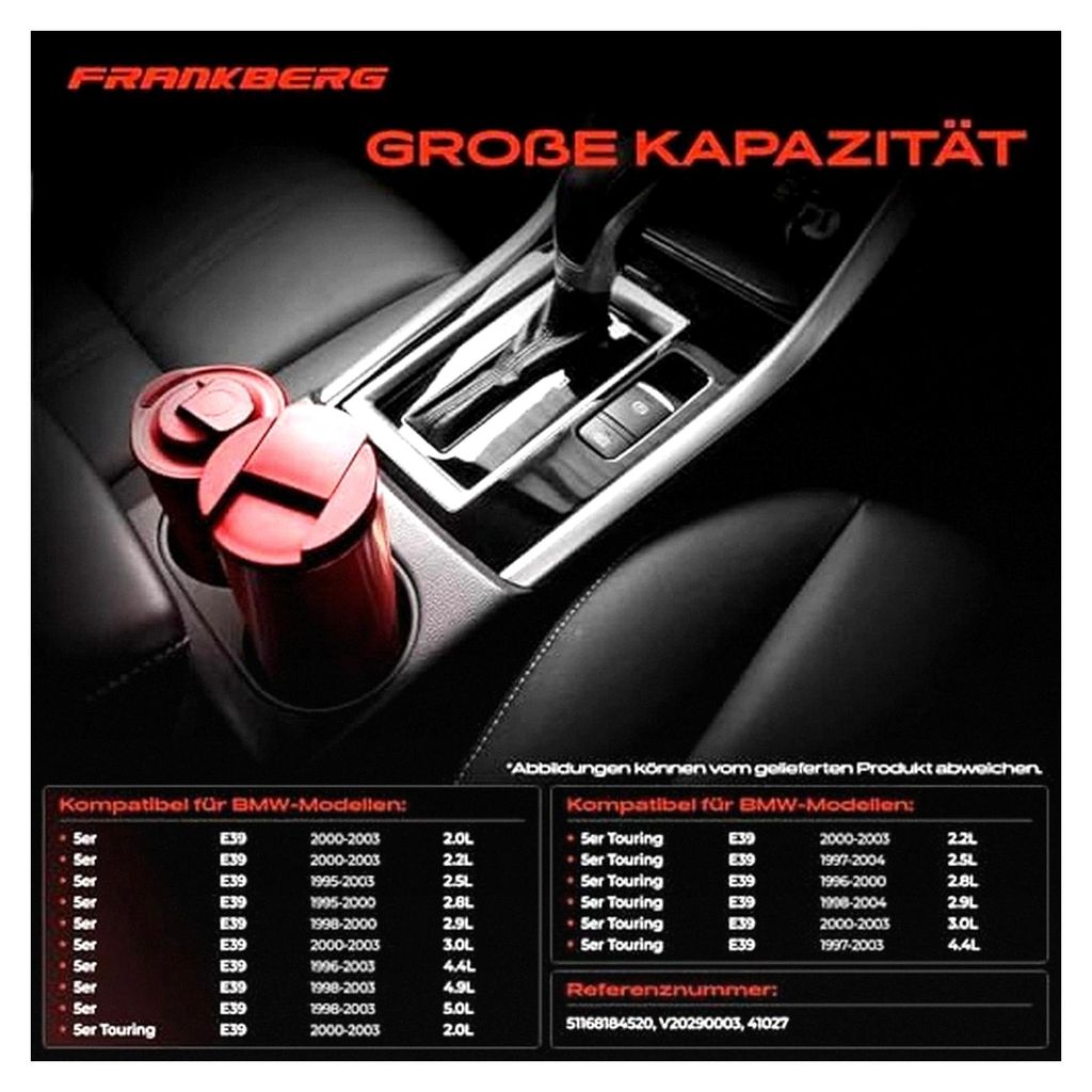 Getränkehalter Becherhalter für 5er E39 520 523 525 528 530 540 M5 3.0L 1995-2003 und 5er Touring E39 520 523 525 528 530 540 3.0L 1997-2004