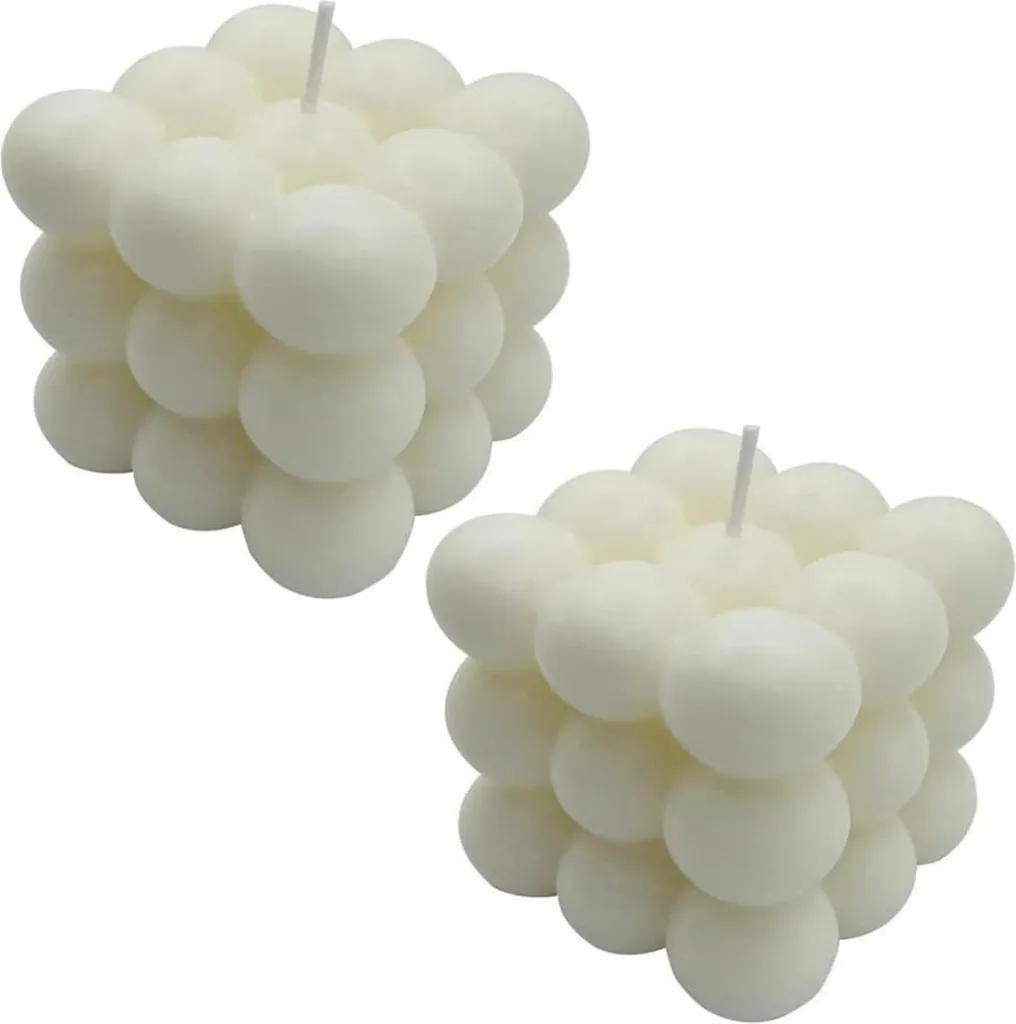 Bougies Bulles Design pour Ambiance Cocooning et Décoration de Table x2