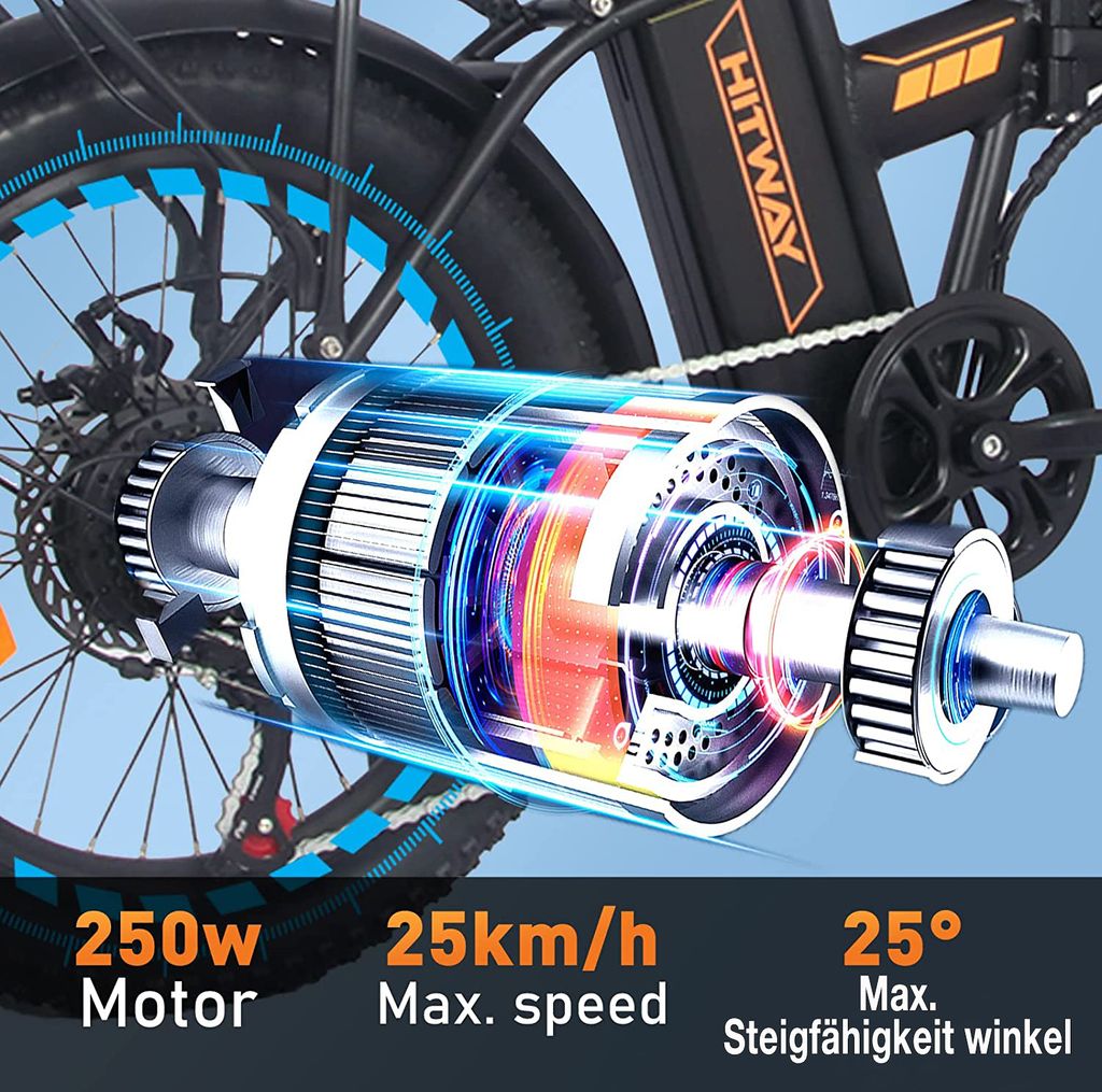 E Bike 20*3“ FatTire Elektrofahrrad E-Fahrrad klapprad Produktbild 5