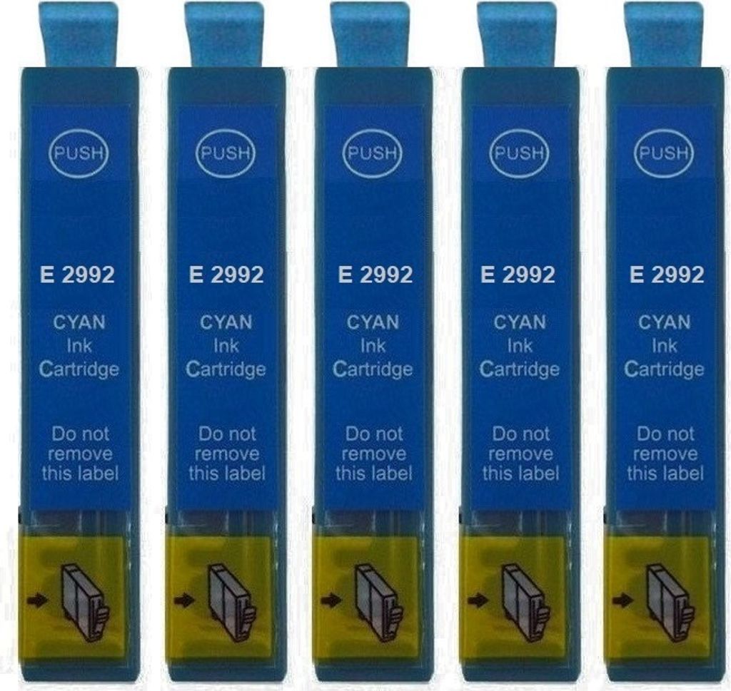 5 kompatible Druckerpatronen T2992 - T29 XL cyan für Epson Produktbild 