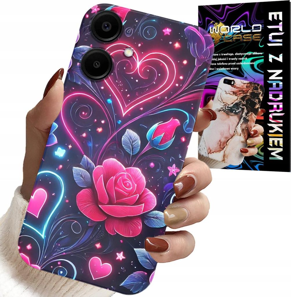 Etui Für Samsung Galaxy A06 5G - Herz, Rose, Teenager-Etui + Glas
