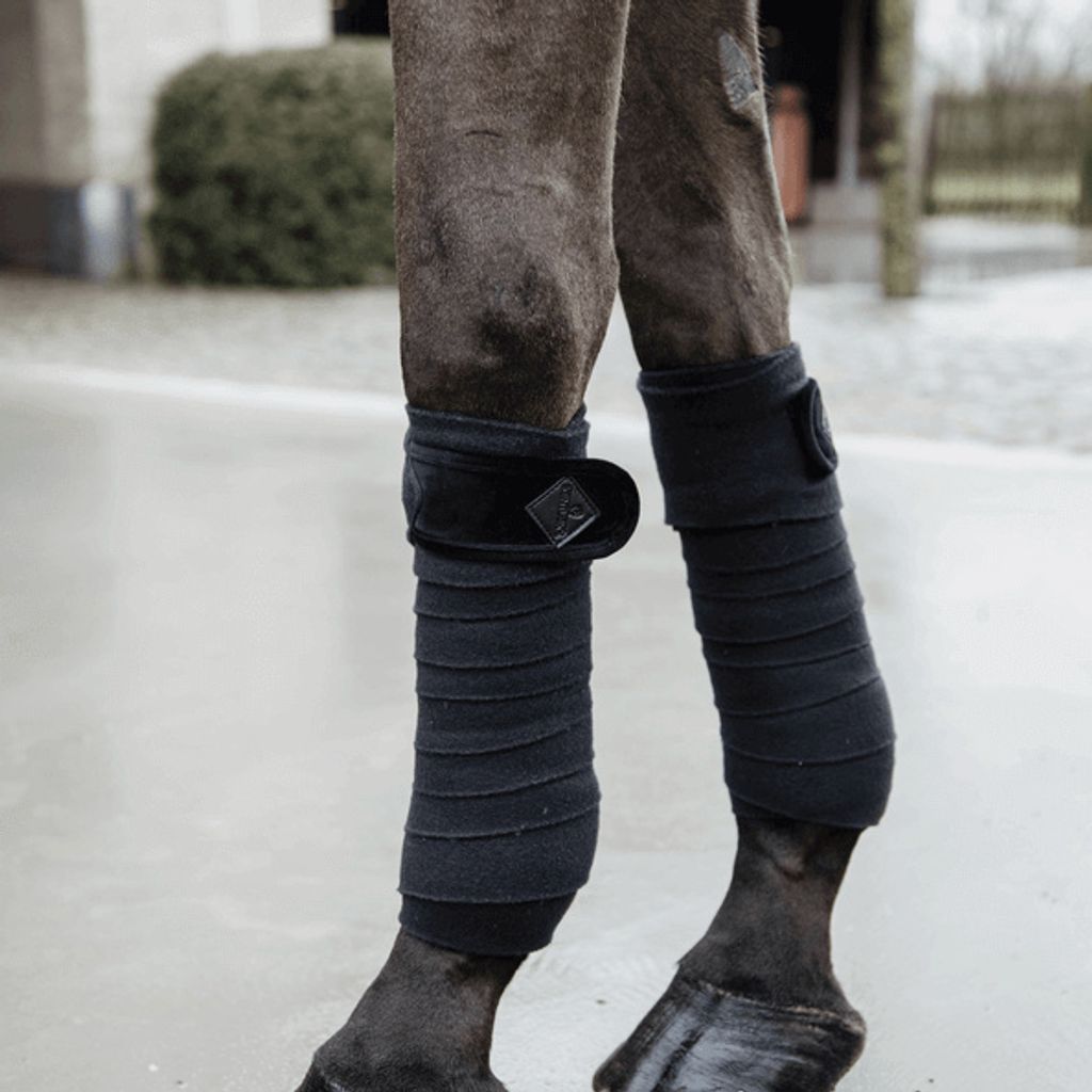Kentucky Horsewear Fleecebandagen Basic Velvet Schwarz Full Produktbild 2