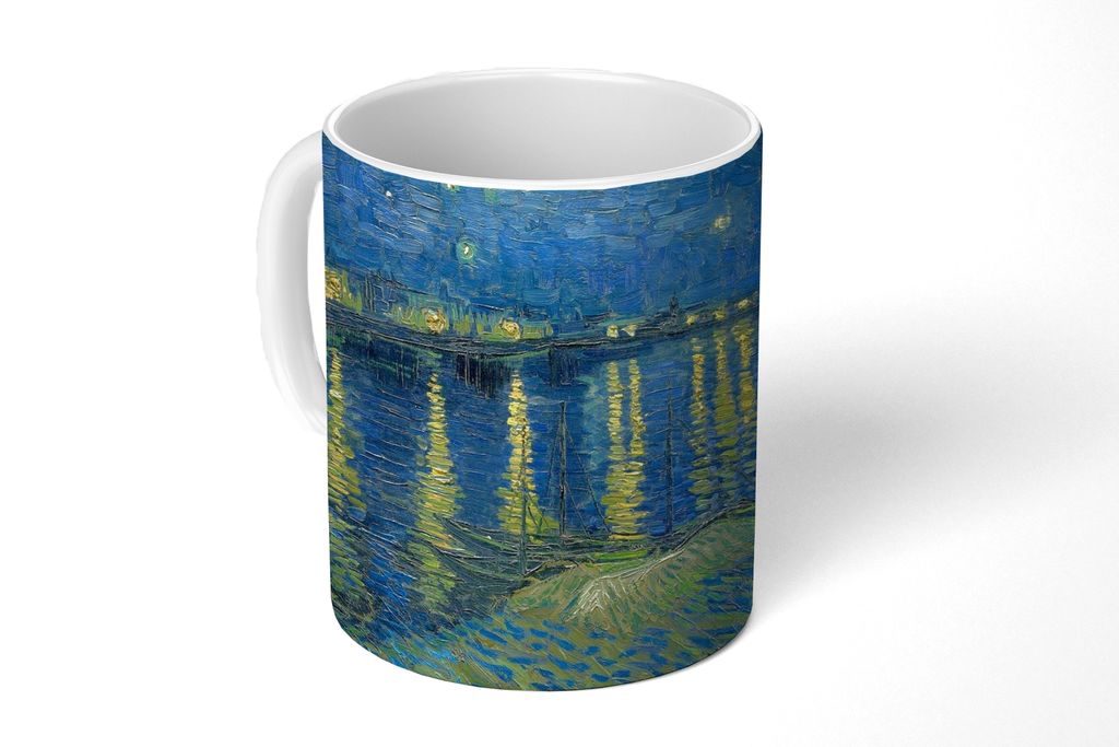 KitchenYeah Tasse Kaffeetasse Kaffeebecher 350 ml Die sternenklare Nacht - Vincent van Gogh Teetasse - Fototasse - Becher - Keramikbecher - Teebe...