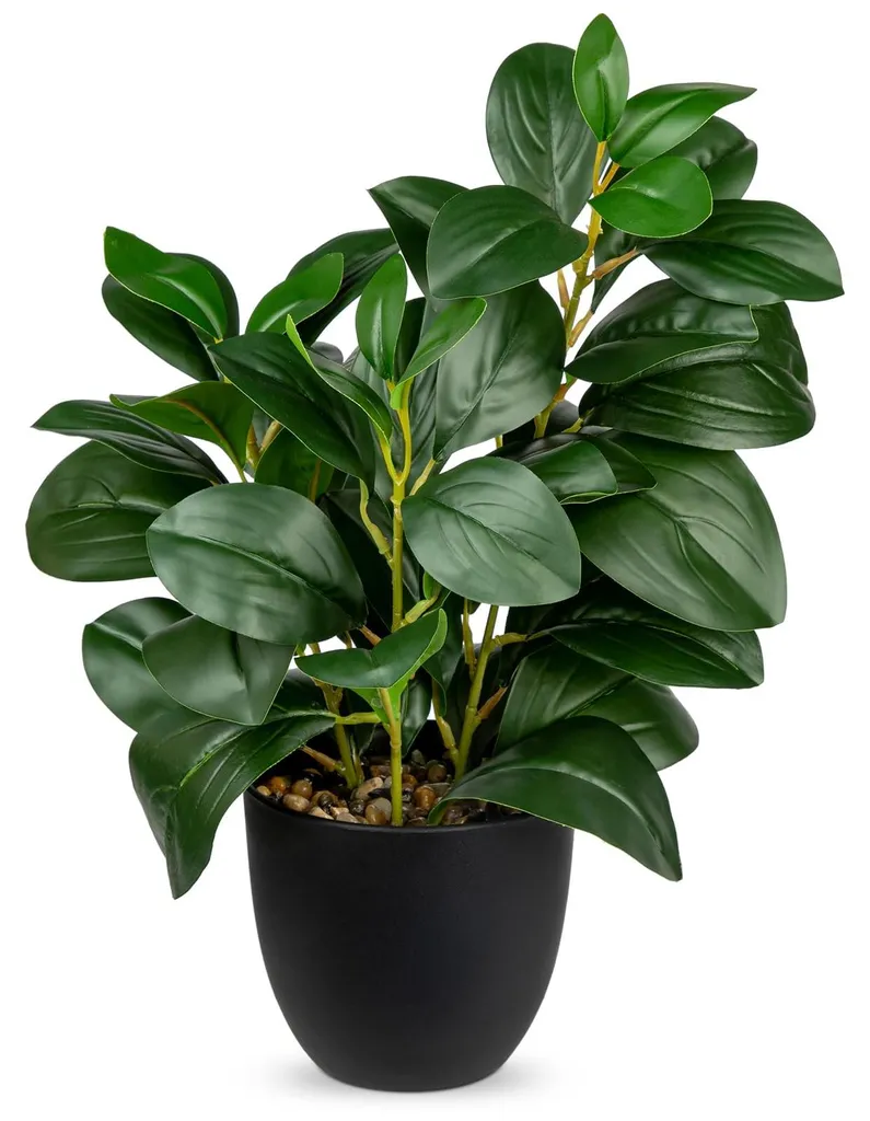 Plante artificielle Camélia fleurs en soie en pot pour décor d'hôtel