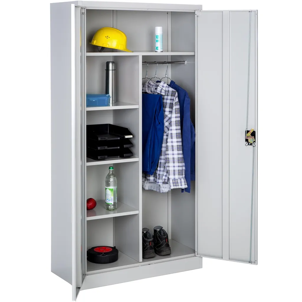 Vestiaire de bureau 6 cases et penderie - Rangement métallique 90 cm