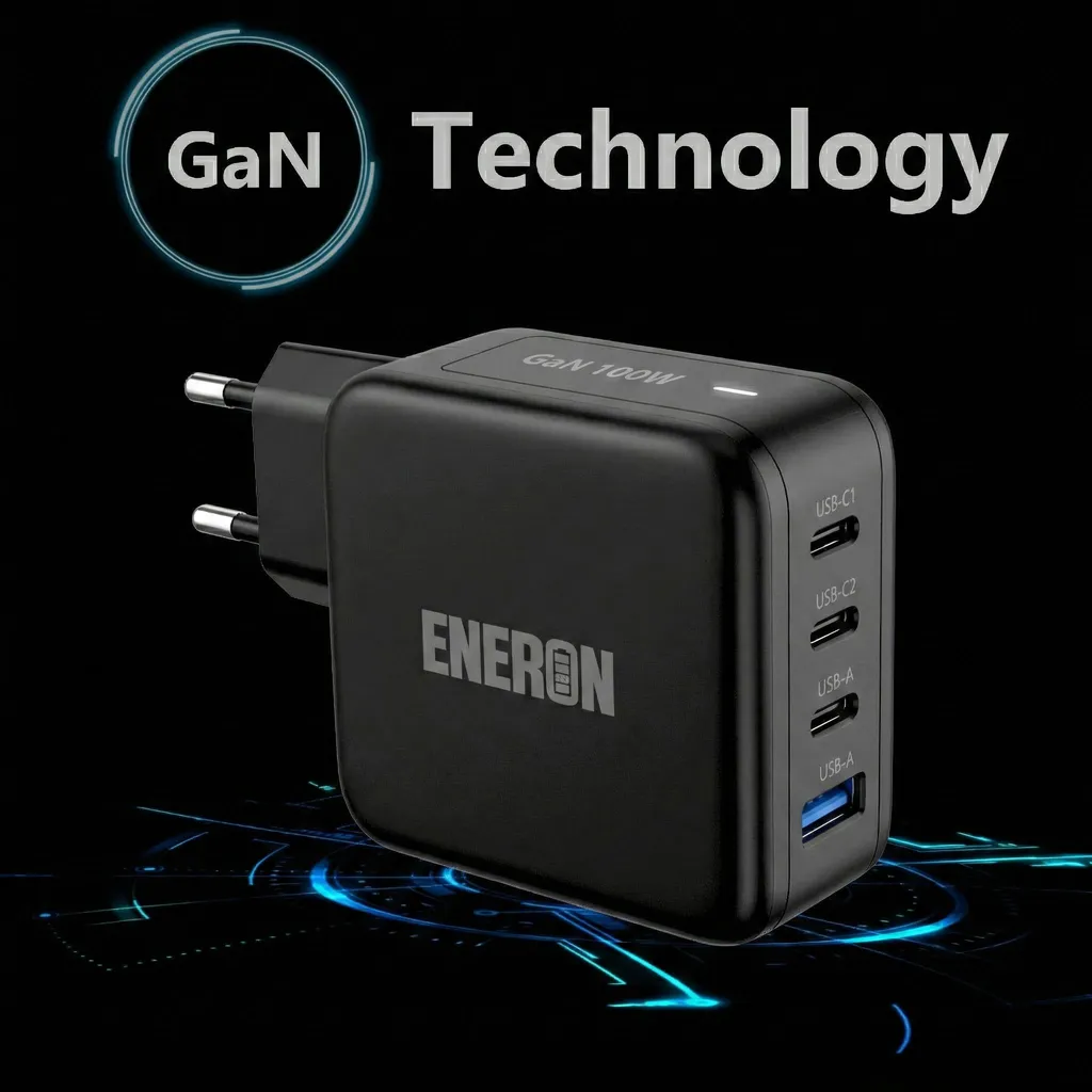 Bloc de Charge Rapide GaN 100W Multi-Ports avec Câble USB-C Inclus