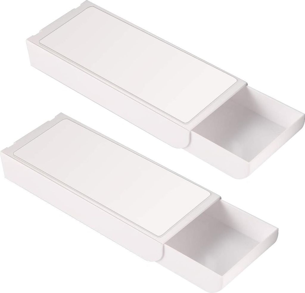Unter dem Schreibtisch Aufbewahrungsschublade Organizer 2 Stück Selbstklebend - Pop-up Stationäre Aufbewahrungsbox für Home Office - Schule Make...