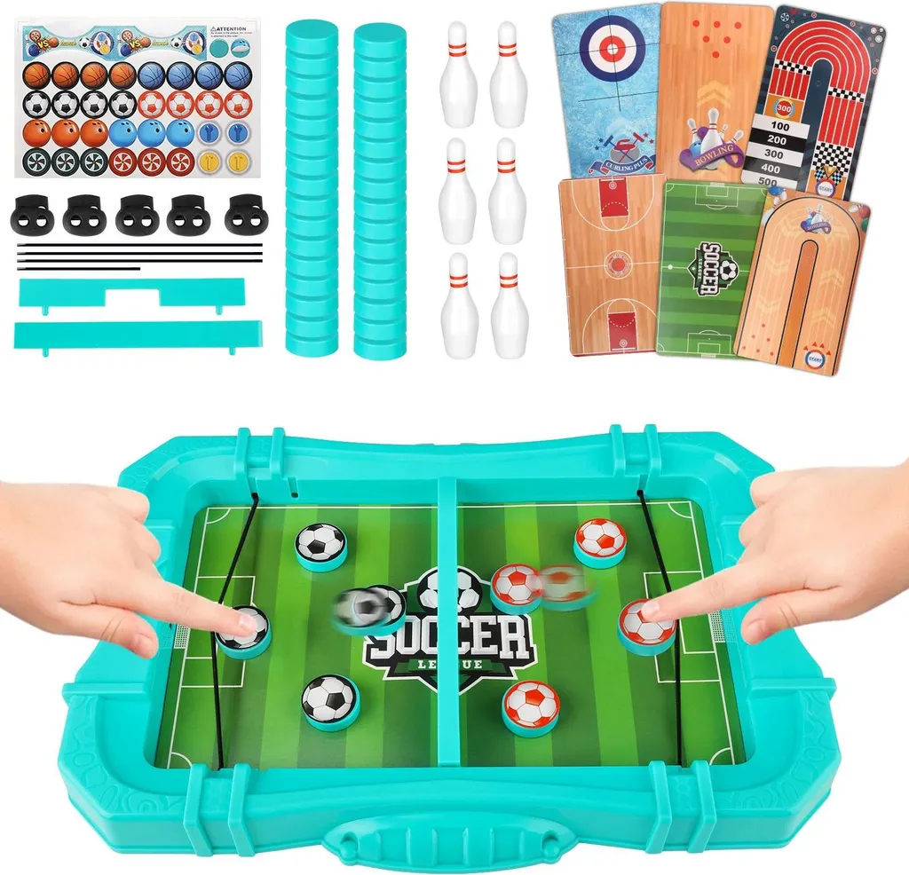 Jeu de table Sling Puck 6 en 1 gris clair pour enfant de 7 à 12 ans