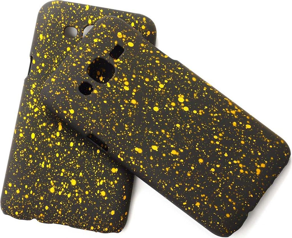 Handy Hülle Schutz Case Bumper Schale für Samsung Galaxy J5 2015 3D Sterne Gelb