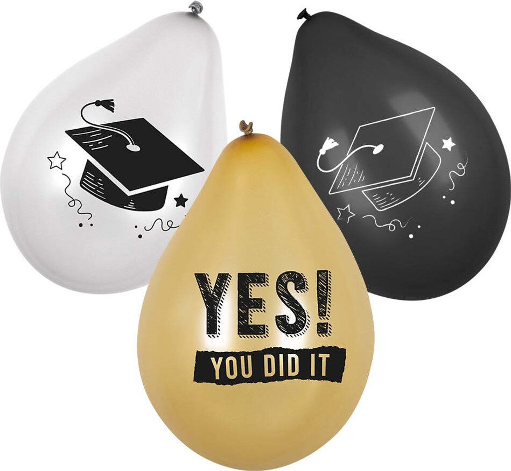 6 Latexballons Graduation Glam 25cm