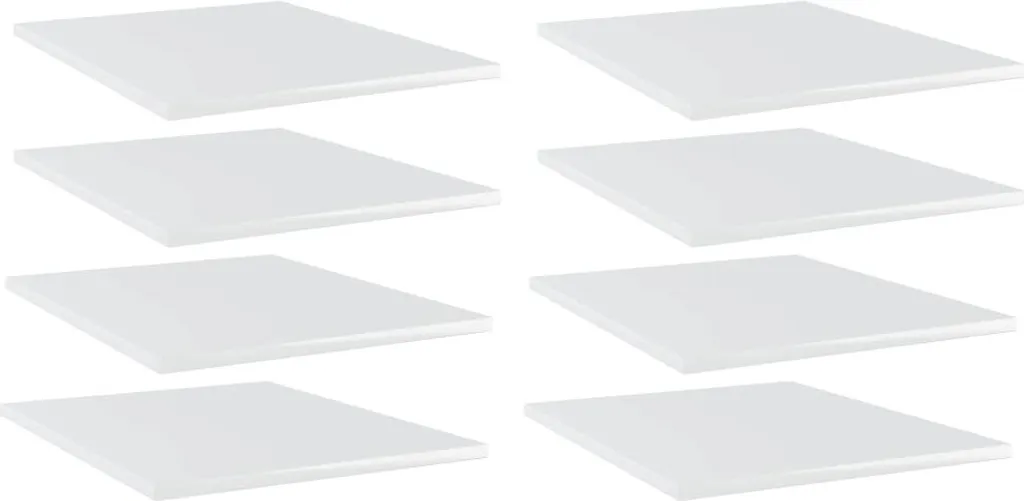Réparez votre Bibliothèque avec 8 Tablettes Blanches Brillantes 40x50 cm