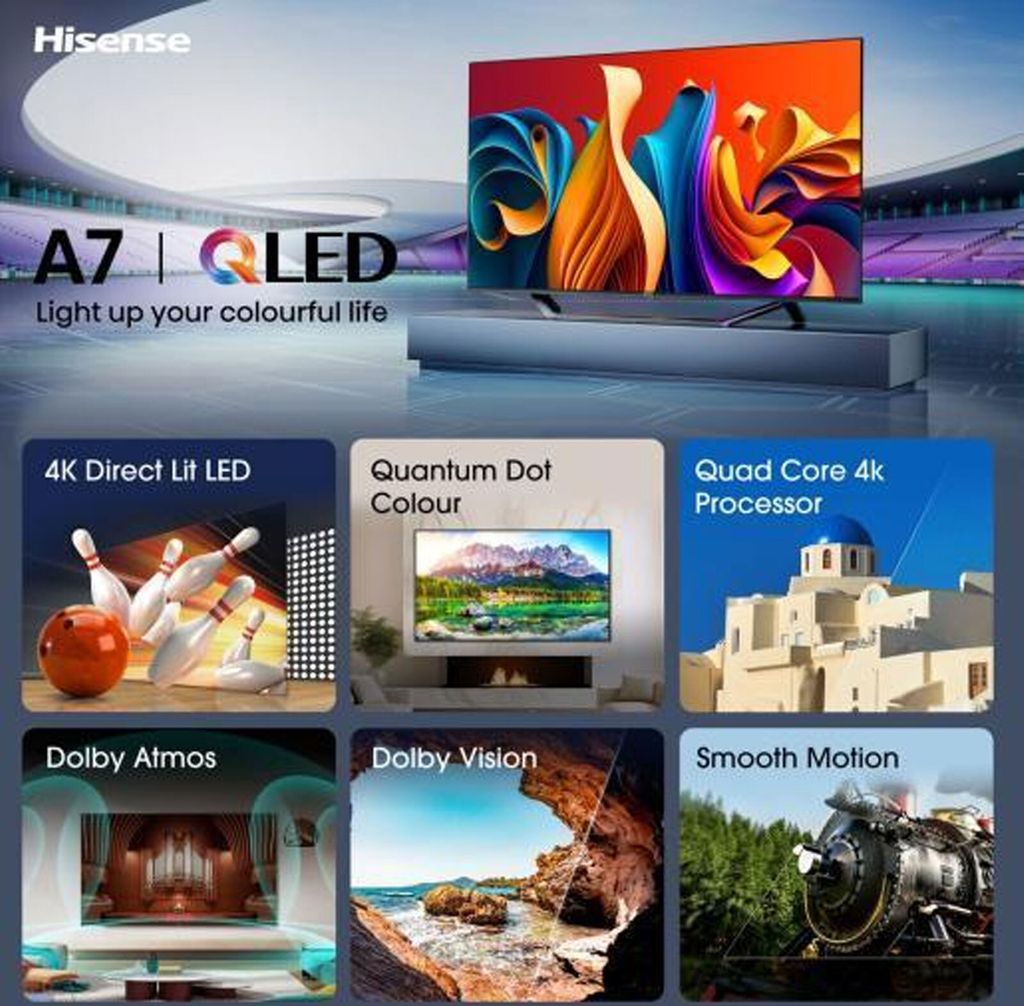 HISENSE 55A79NQ LED TV (55 Zoll (139 cm), 4K UHD, HDR, Smart TV, Sprachsteuerung (Alexa, VIDAA Voice), Aufnahmefunktion, Dolby Atmos, VIDAA 7.6), F...