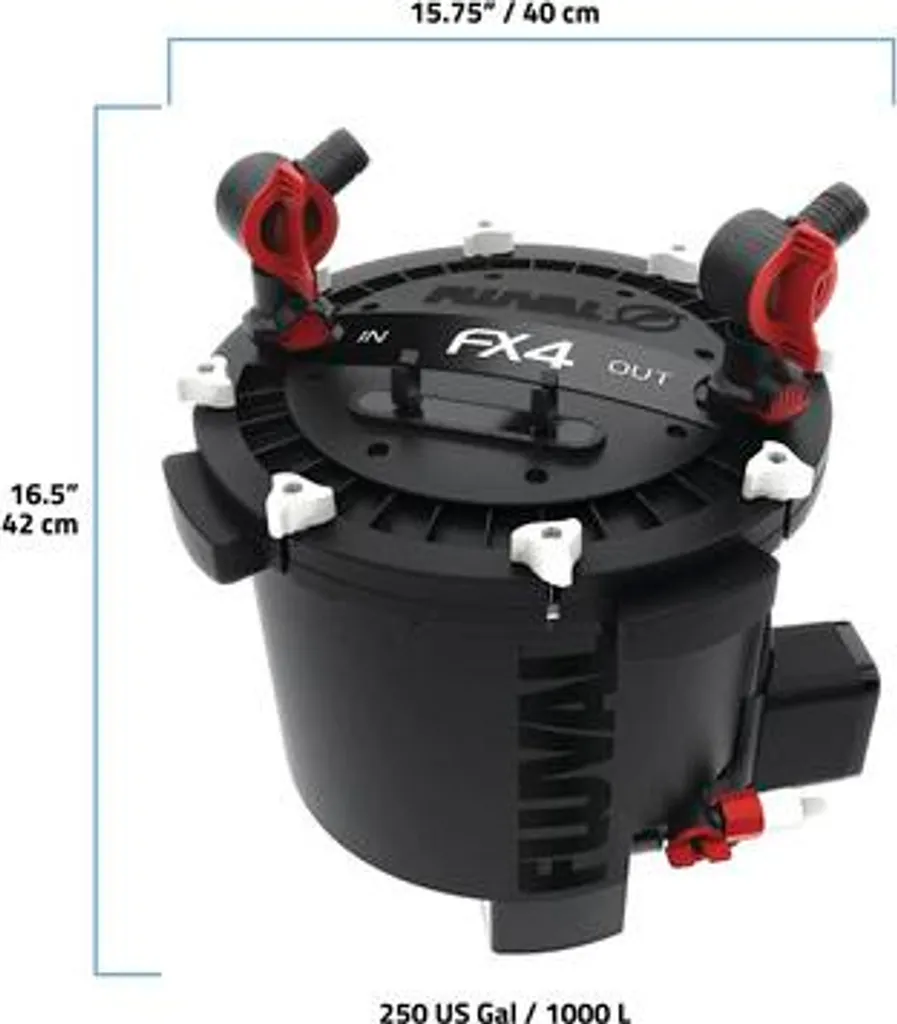 Filtre externe haute capacité Fluval FX4 pour eau douce et eau de mer