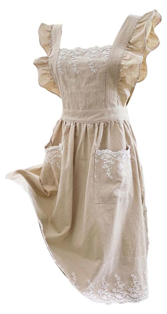 Küchenschürze, verstellbare Träger, ärmellos, zwei Taschen, Taillenband, japanischer Stil, Esszimmerschürze, Damen-Spitzenschürze, täglicher...