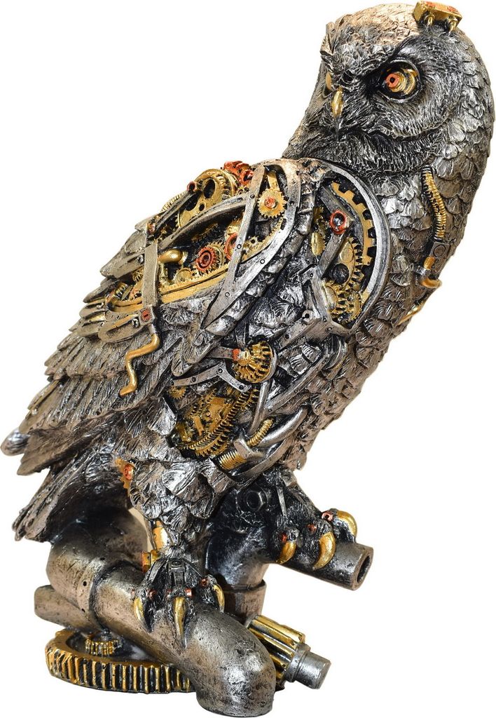 Gothic Deko Figur Steampunk Eule Uhu Vogel Kauz Totenkopf Sensemann Skull Reaper