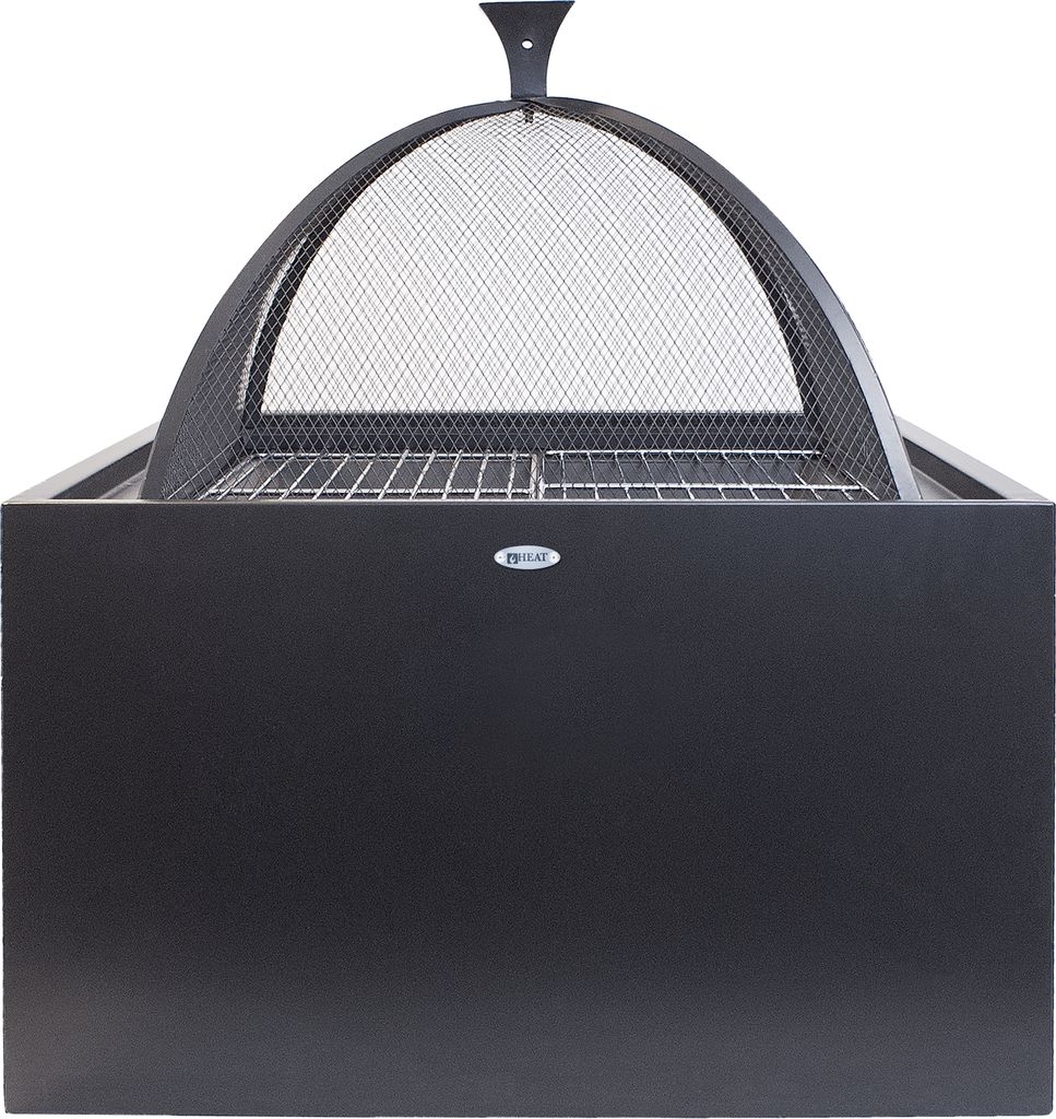 HEAT Feuerkorb 3 in 1 Metall (Feuerkorb + Barbecue + Beistelltisch)
