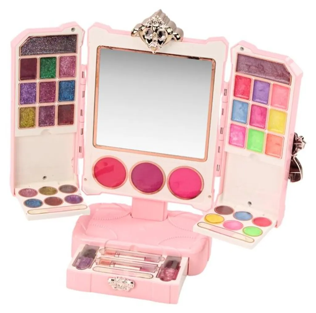 Miroir de table réglable rose pour maquillage - Accessoire de beauté