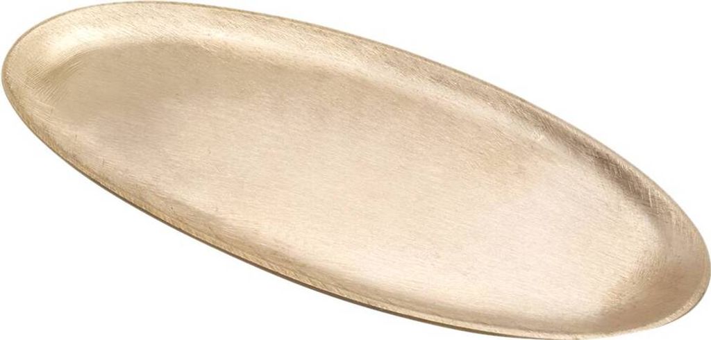 Kerzenteller Oval 16x7cm Matt Desinger Dekoteller aus Messing Gold Untersetzer