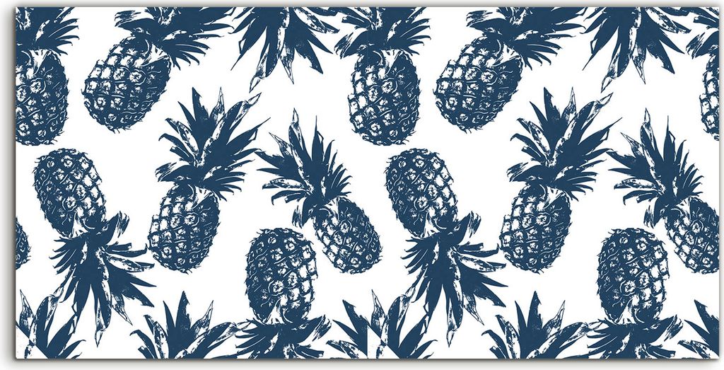 Coloray - Glasbild - 120x60 cm - Wandbild - Glasbilder - Foto Bild Ananas Früchte Blätter Nachbildung