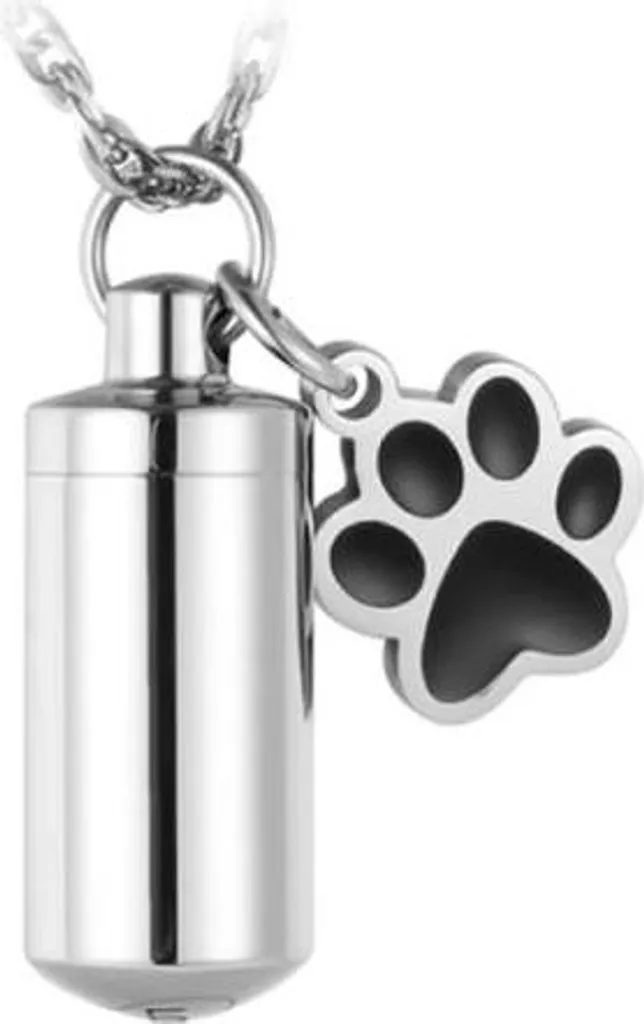 Collana Commemorativa Cane Acciaio 55cm | Porta Ceneri con Sacchetto