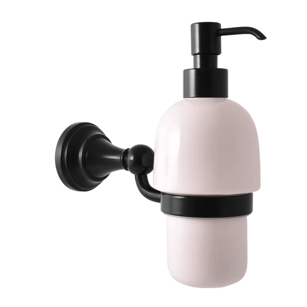 Dispenser Sapone Ceramica Nero Opaco Slezák-RAV Morava Retro Bagno