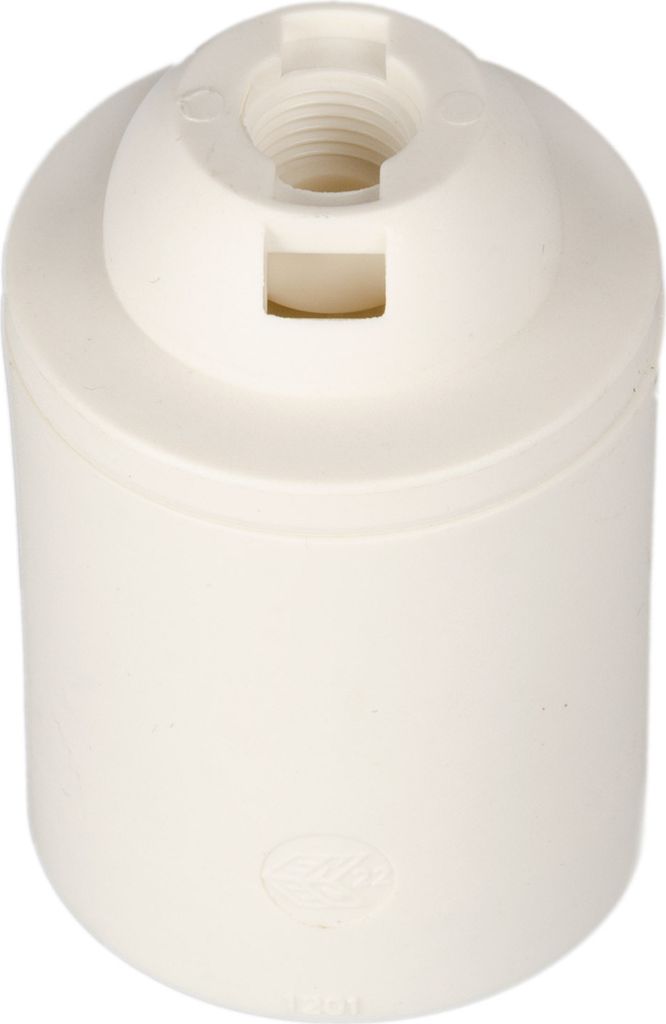 E27 Lampenfassung (PBT), Mantel glatt Weiß Produktbild 