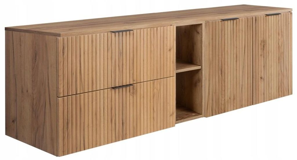 Rodan Mobile Sottolavabo 140cm - Scanalato Rovere - con Top Immagine del prodotto 