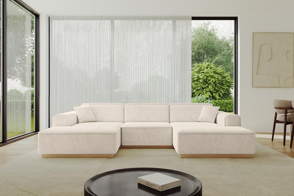 ALTDECOR Ecksofa in U-Form IREA-U1-v2 301x165x80 cm Beige Produktbild 