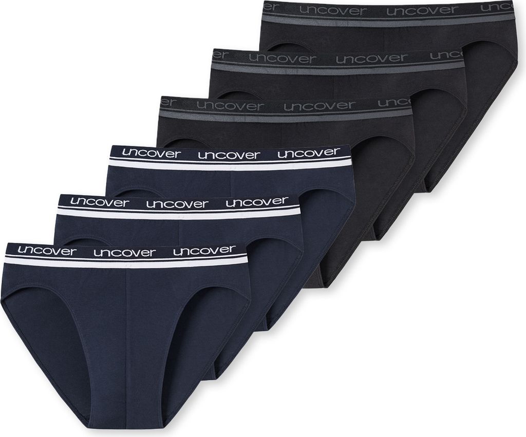 uncover by Schiesser 6er Pack Basic Rio Slip / Unterhose Slips mit Logo-Webgummibund, Komfortabel und formstabil, In perfekt sitzender, elastischer...