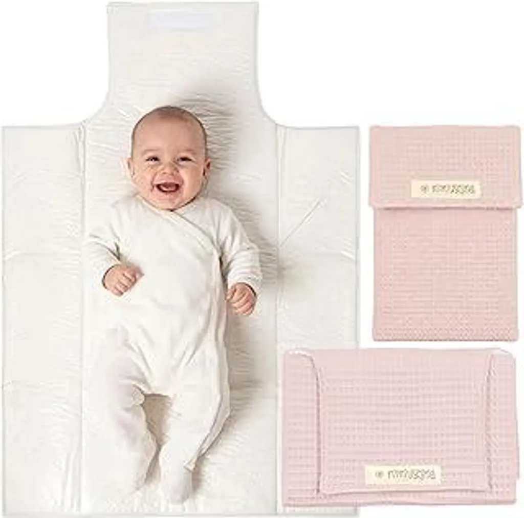 Mimuselina Set Regalo Neonato: Fasciatoio da Viaggio in Cotone
