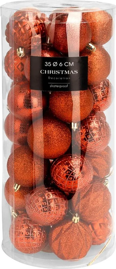 Lot de 35 boules de Noël 6 cm incassables pour décoration de fête - 27