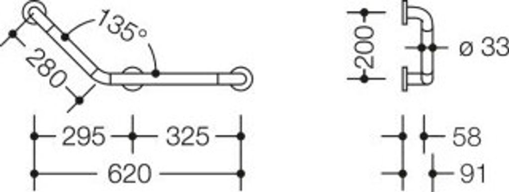 HEWI 801.22B206 99 Winkelgriff Ser 801,matt,Alu.-Kern,