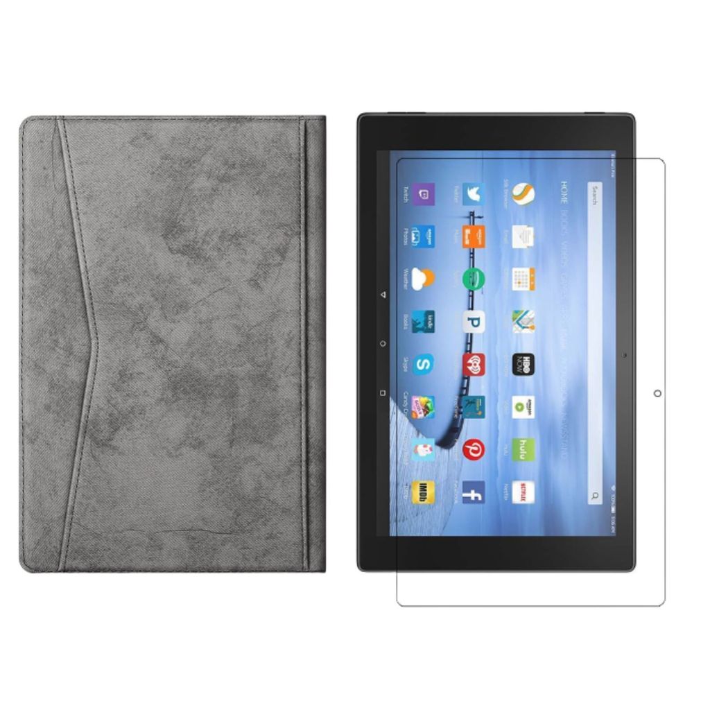 2in1 Set für Amazon Fire HD 10 / HD 10 Plus 11. Generation 2021 10.1 Zoll Tablet mit Smartcover + Schutzglas mit Auto Sleep/Wake Magnetverschluss ...