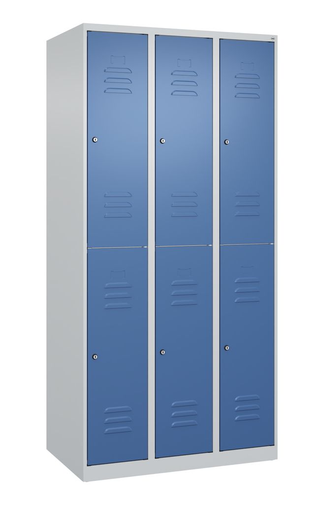 CP Spind Classic Plus lichtgrau, fernblau 080300-30 S10029, 6 Schließfächer 90,0 x 50,0 x 185,0 cm