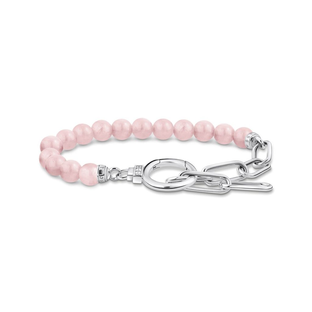Thomas Sabo A2134-035-9-L19V Damenarmband Silber mit Rosenquarz-Perlen