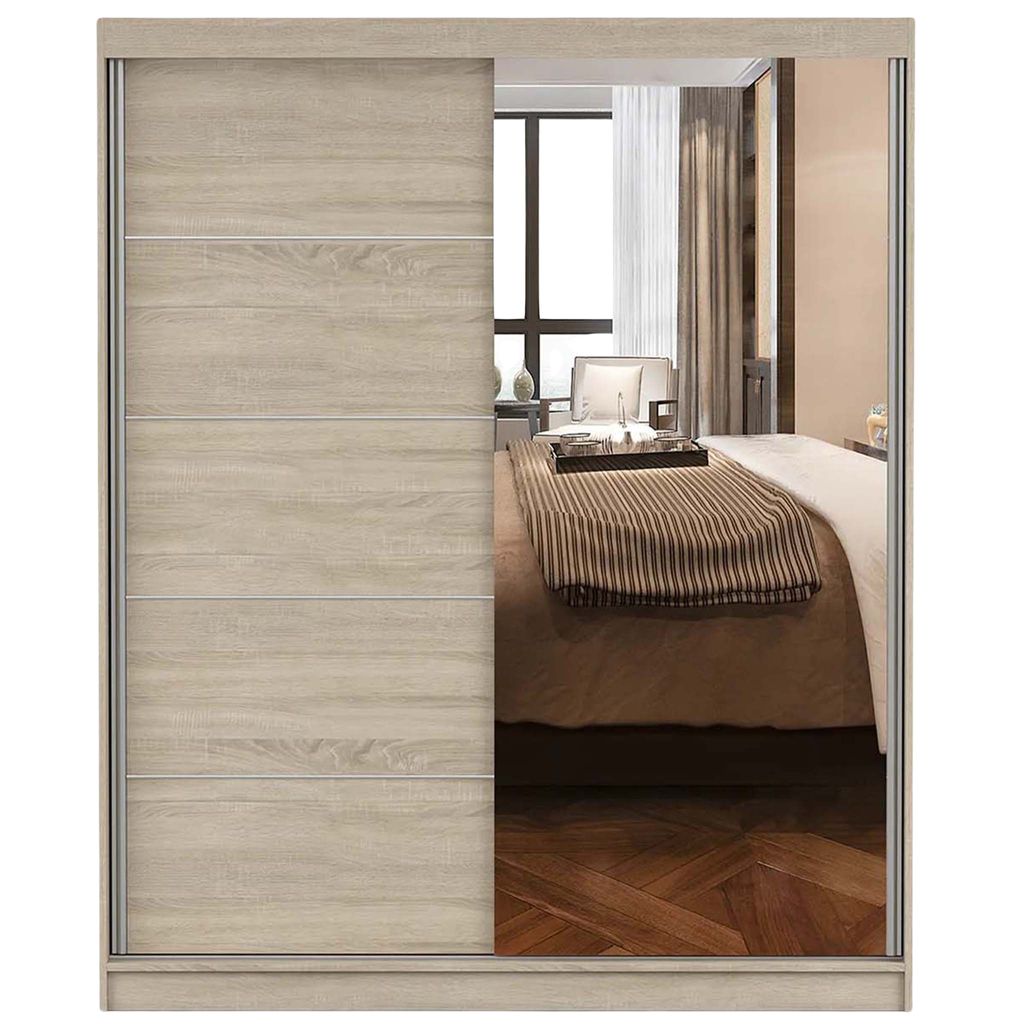 Schwebetürenschrank Kleiderschrank Bono 05, 160 cm, Produktbild 