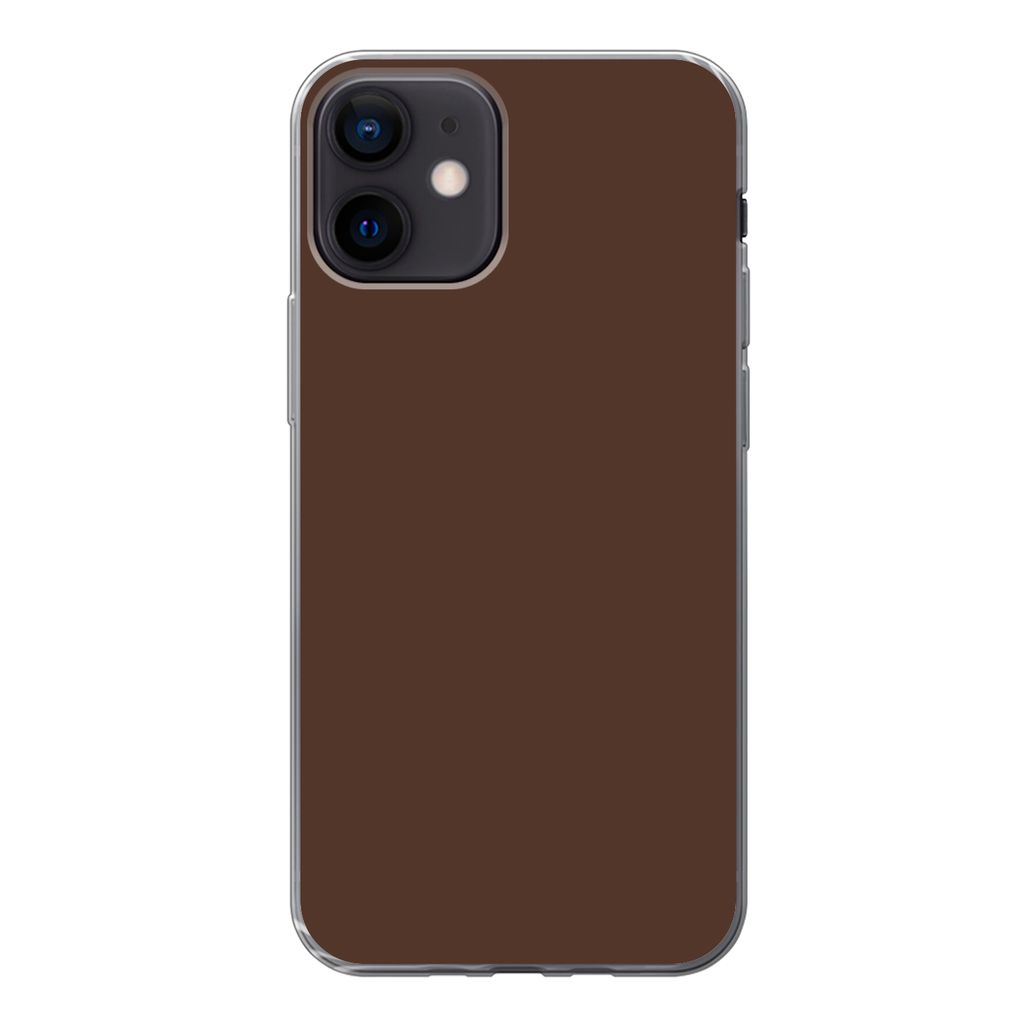 MuchoWow® Handyhülle Schutzhülle Hülle für iPhone 12 Braun Produktbild 