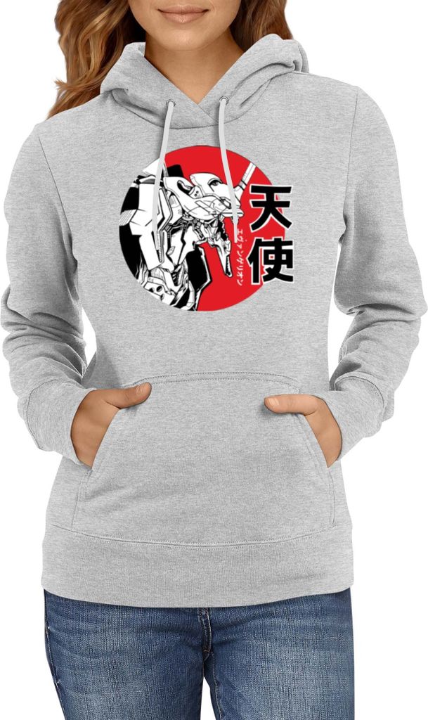 Damen Kapuzenpullover Japan Manga Comics Anime Neon Anime Genesis Manga Evangelion Eva 01 Custom Var-040 Neon Anime Genesis Custom, Lady S / Grau