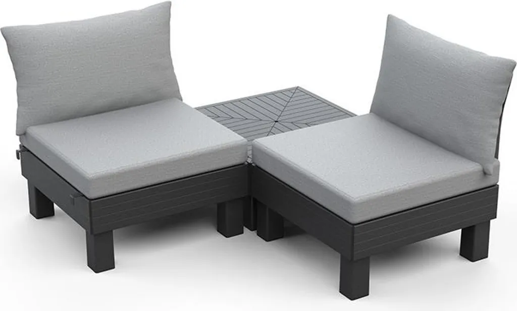 Keter Elements Ensemble modulaire pour balcon graphite - Mobilier compact - 8