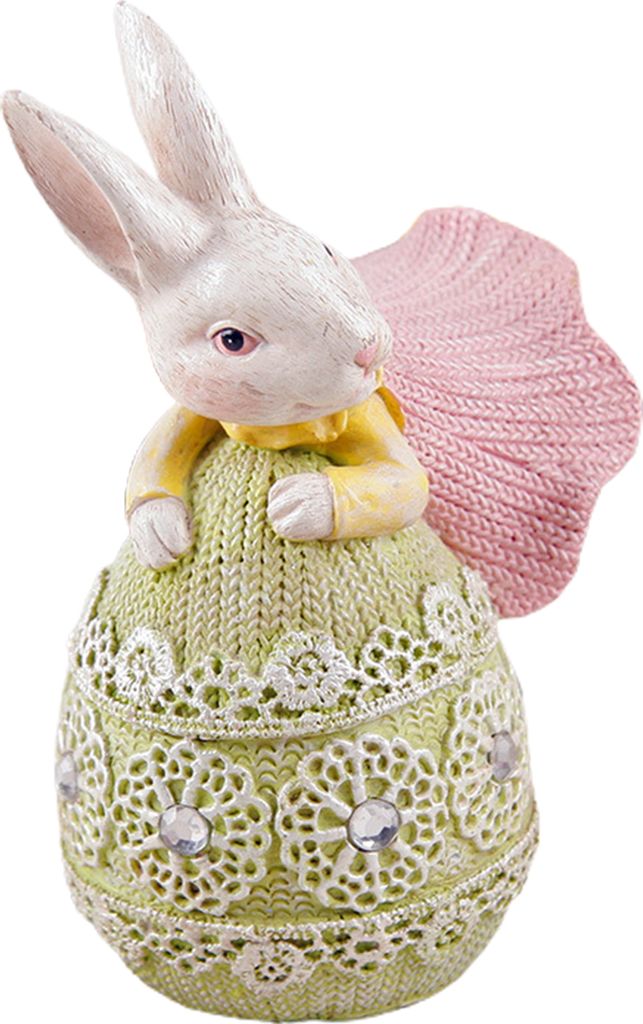 Oster Kaninchenpuppe süßes Aussehen geruchsloser Harz Desktop Kaninchenverzier für Ostern-Rosa
