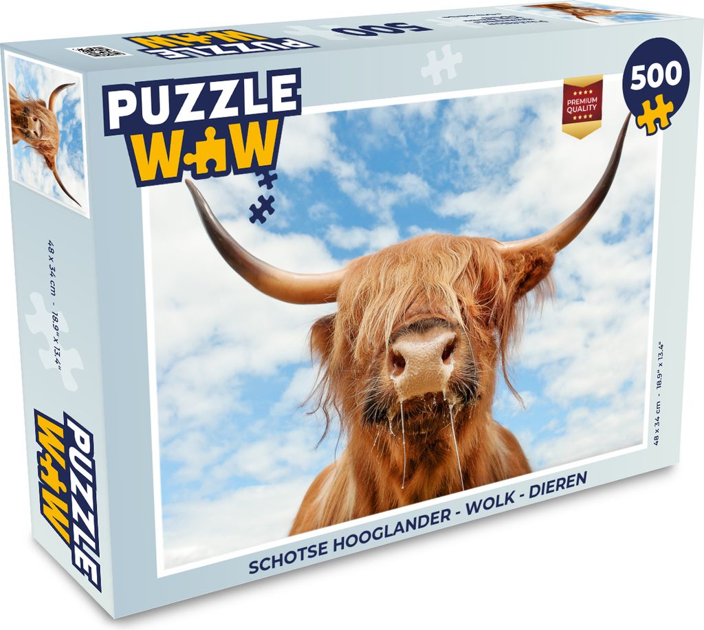 MuchoWow Puzzle 500 Teile Schottischer Highlander - Wolke - Tiere - Denken - Spiel - Toy