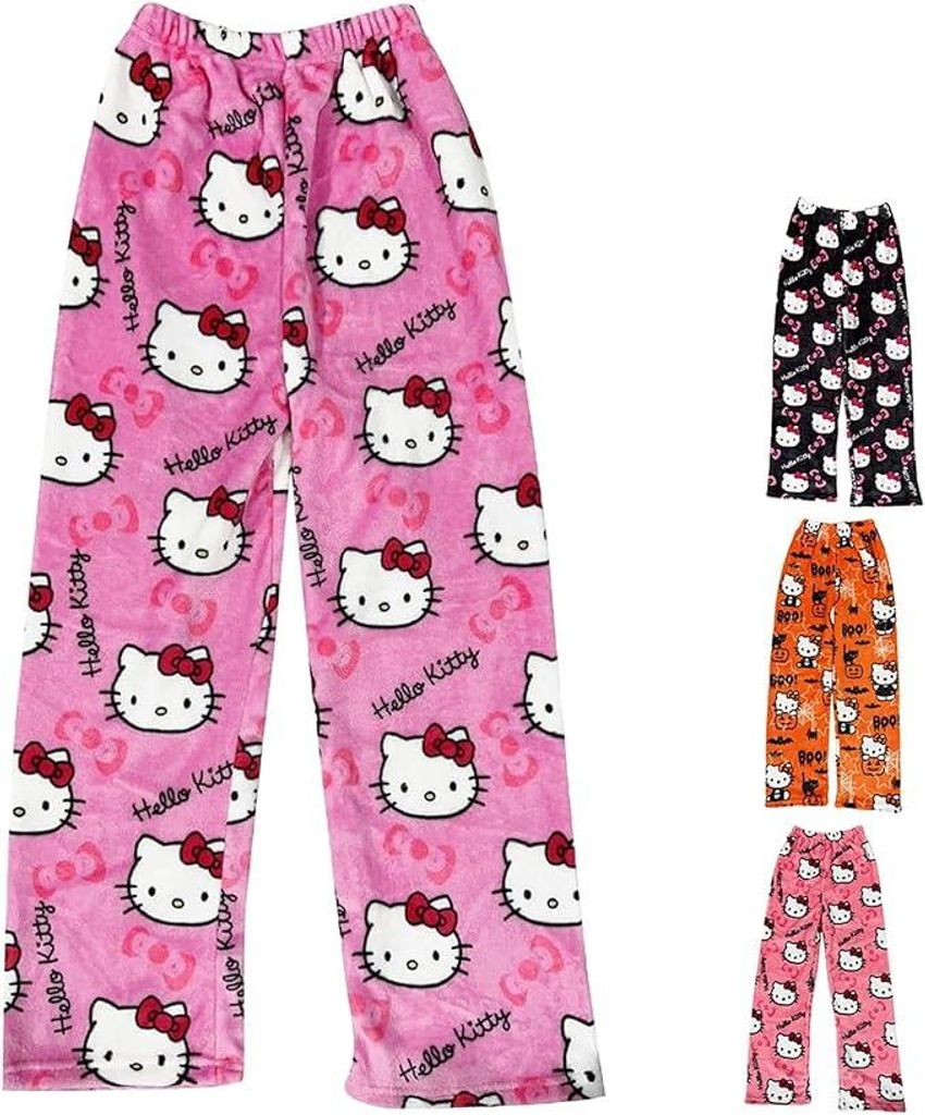 Hello Kitty Pyjama Hose Damen Gr. M-L Rosa Pyjamas Hosen Produktbild 