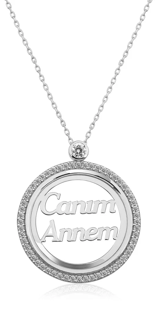 Sautoir Femme Canım Annem Argent Rhodié et Oxyde de Zirconium Chic